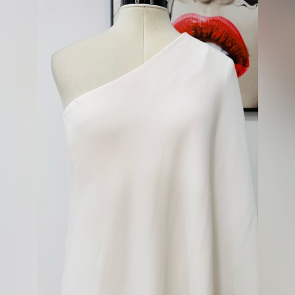 Sparrow Draped One-Shoulder Silk Gown Long Dress in White - Picture 1 of 14